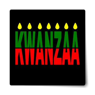 kwanzaa african colors seven candle flames sticker