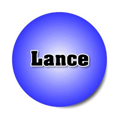lance male name blue sticker
