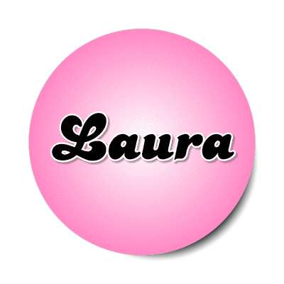 laura female name pink sticker