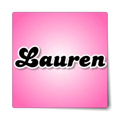 lauren female name pink sticker