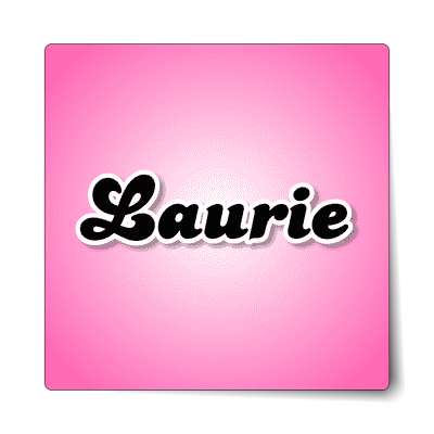 laurie female name pink sticker