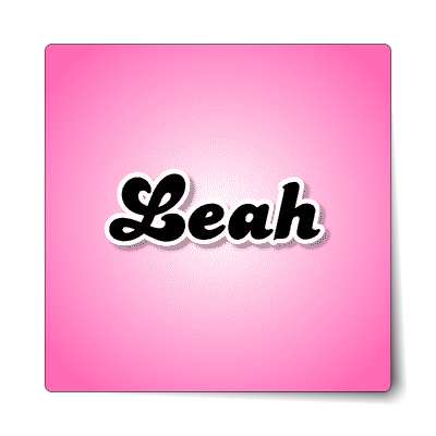 leah female name pink sticker