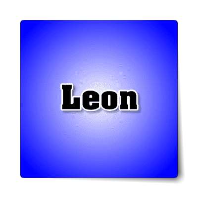 leon male name blue sticker