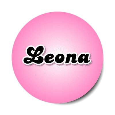 leona female name pink sticker