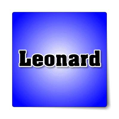 leonard male name blue sticker