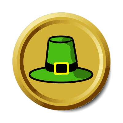 leprechaun hat gold coin sticker