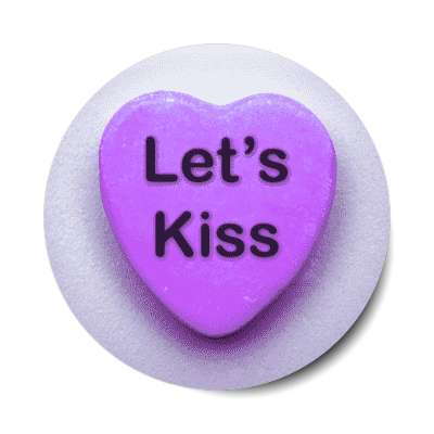 lets kiss valentines candy sticker