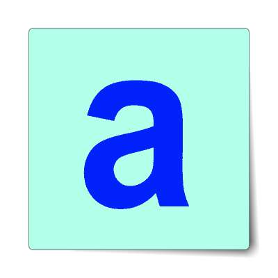 letter a lowercase aqua blue sticker