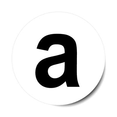 letter a lowercase white black sticker