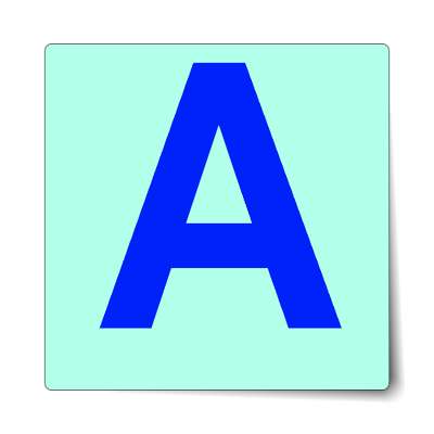 letter a uppercase aqua blue sticker