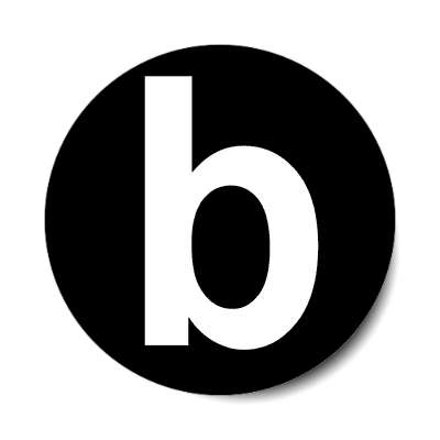 letter b lowercase black white sticker