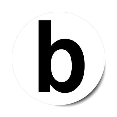 letter b lowercase white black sticker