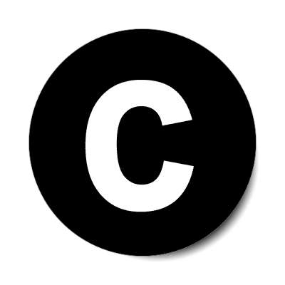 letter c lowercase black white sticker