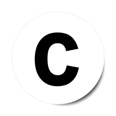 letter c lowercase white black sticker