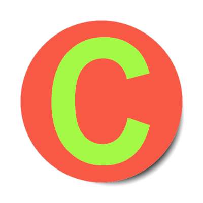 letter c uppercase coral green sticker
