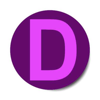 letter d uppercase purple sticker