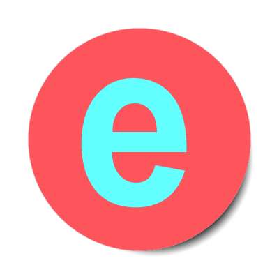 letter e lowercase coral aqua sticker