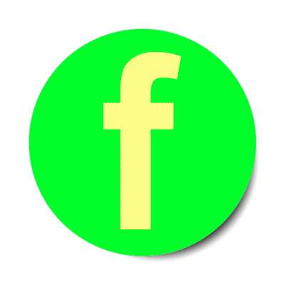 letter f lowercase green yellow sticker