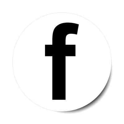 letter f lowercase white black sticker