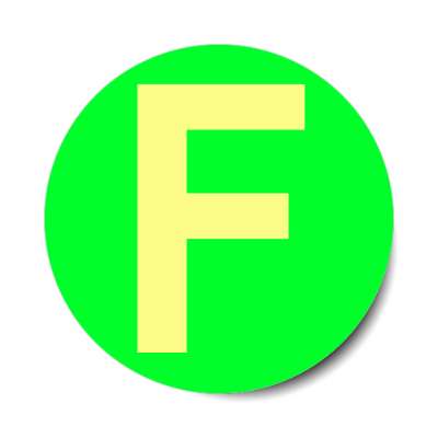 letter f uppercase green yellow sticker