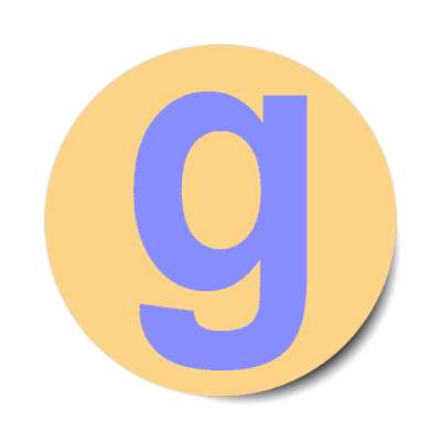 letter g lowercase orange blue sticker