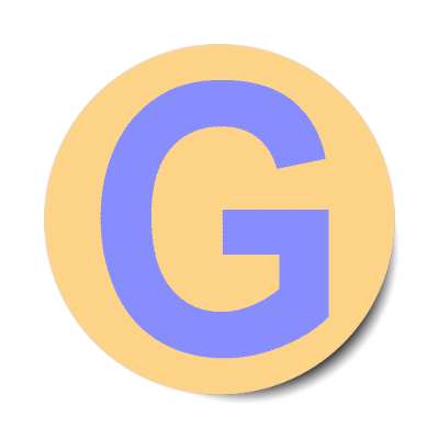 letter g uppercase tan blue sticker