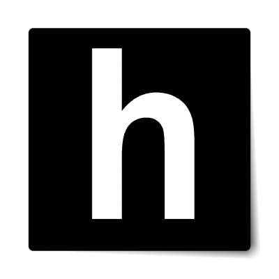 letter h lowercase black white sticker