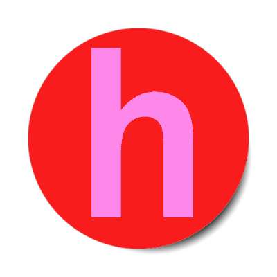 letter h lowercase red magenta sticker