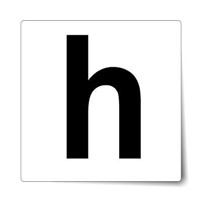 letter h lowercase white black sticker