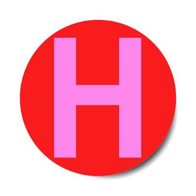 letter h uppercase red magenta sticker
