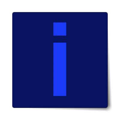 letter i lowercase blue sticker