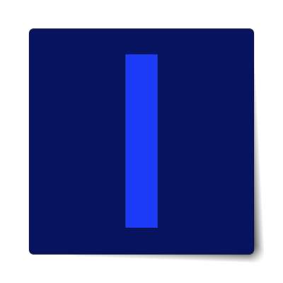 letter i uppercase blue sticker
