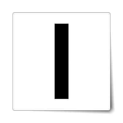 letter i uppercase white black sticker