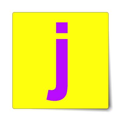 letter j lowercase yellow purple sticker
