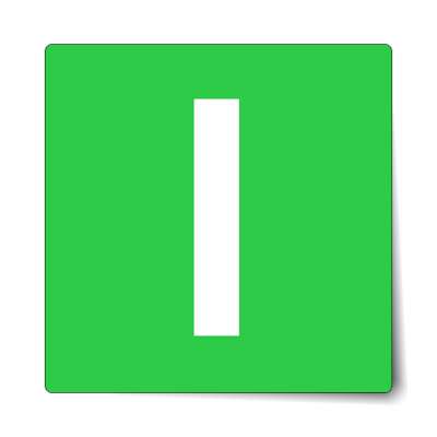 letter l lowercase green white sticker