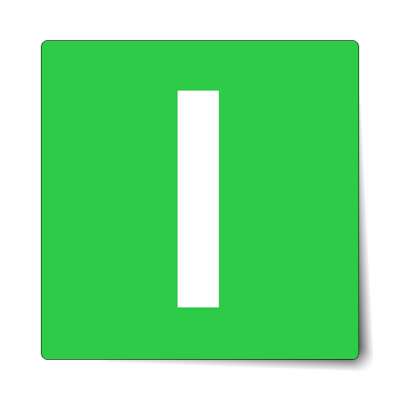 letter l lowercase green white sticker