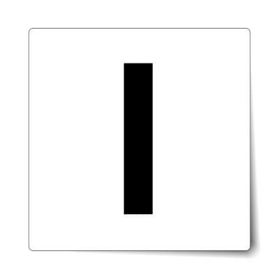 letter l lowercase white black sticker