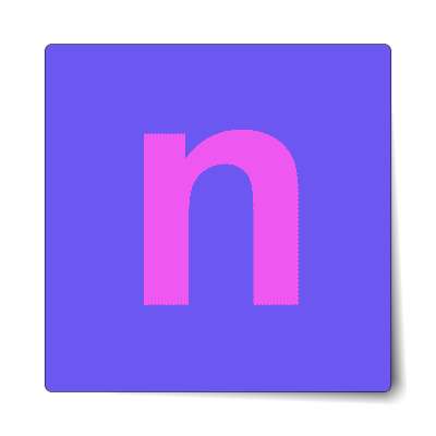 letter n lowercase purple magenta sticker