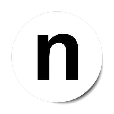 letter n lowercase white black sticker