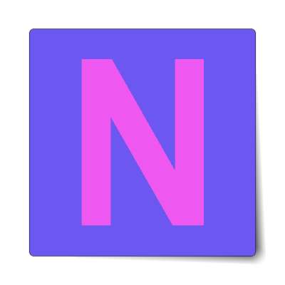 letter n uppercase blue purple sticker