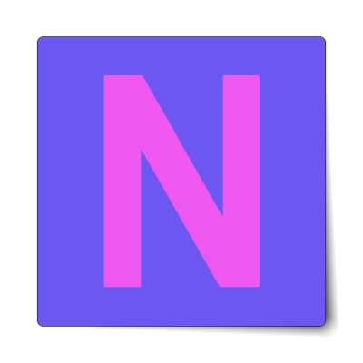 letter n uppercase blue purple sticker