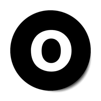 letter o lowercase black white sticker