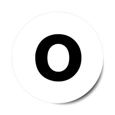 letter o lowercase white black sticker