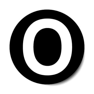 letter o uppercase black white sticker