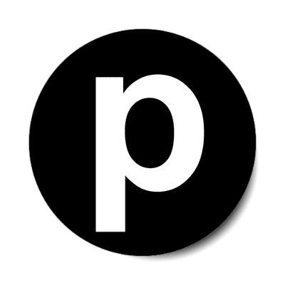 letter p lowercase black white sticker