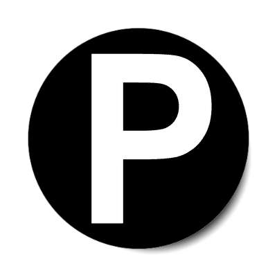 letter p uppercase black white sticker