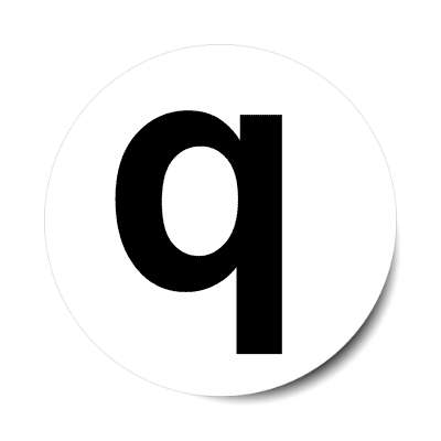 letter q lowercase white black sticker