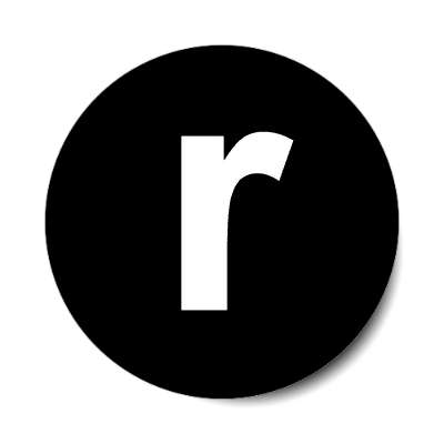 letter r lowercase black white sticker