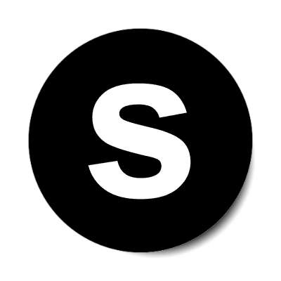 letter s lowercase black white sticker