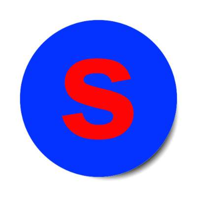 letter s lowercase blue red sticker